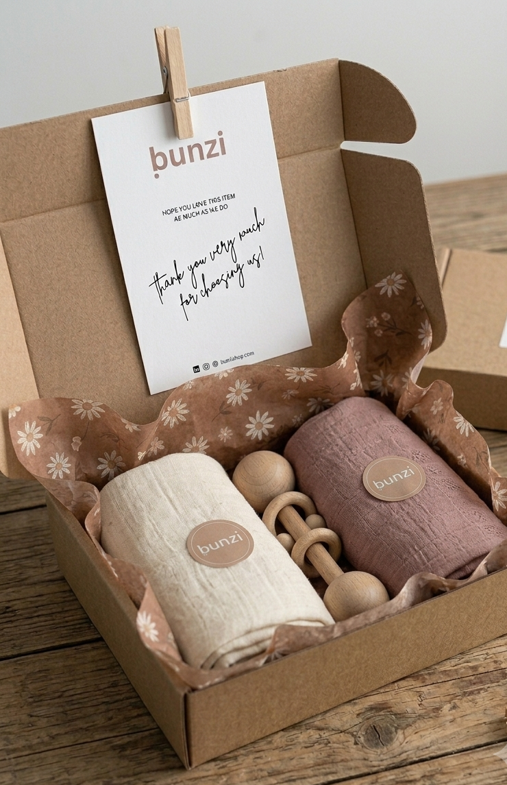 Baby Swaddle Gift Box with Card