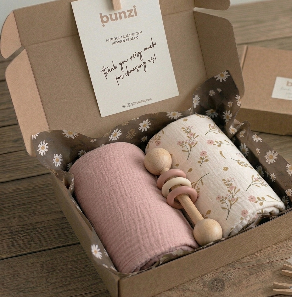 Baby Swaddle Gift Box with Card