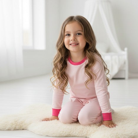Kids 100% cotton pajamas blush pink