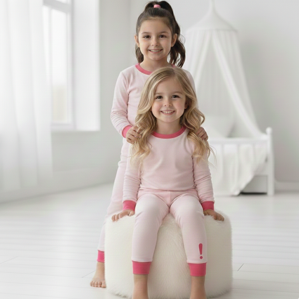 Kids 100% cotton pajamas blush pink
