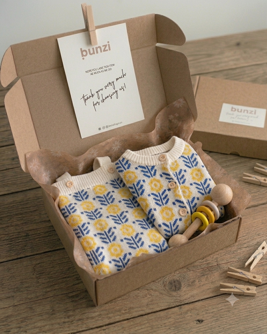 Baby clothing set of two Gift Box with Card