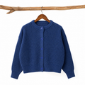 Boys chunky knit blue long sleeve cardigan