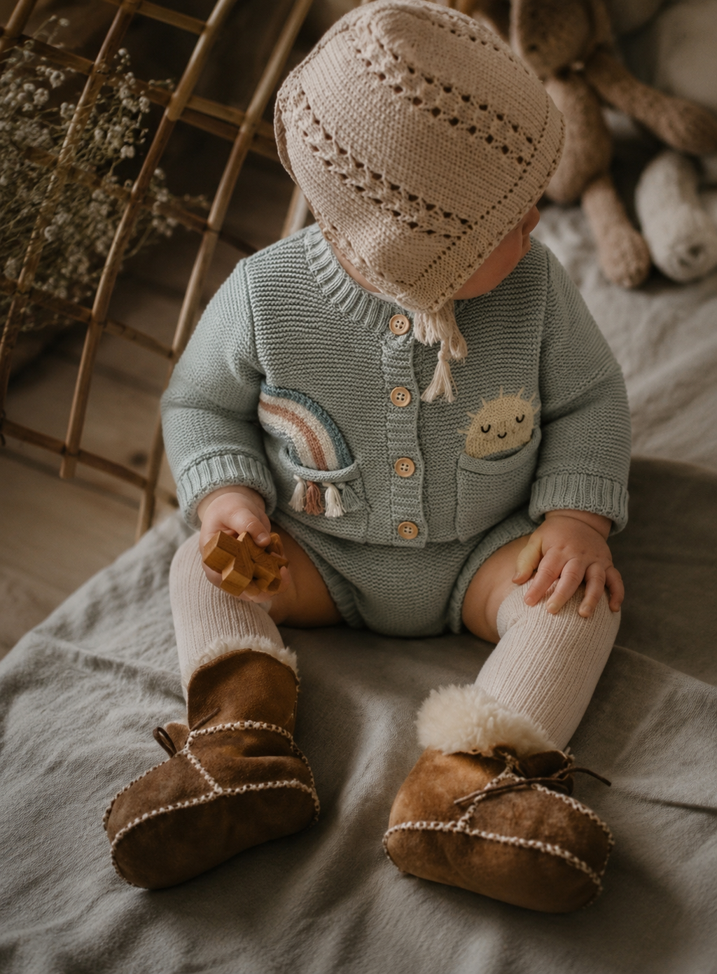 Baby blue rainbow sweater
