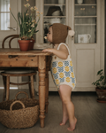 Baby ivory and yellow sweater romper