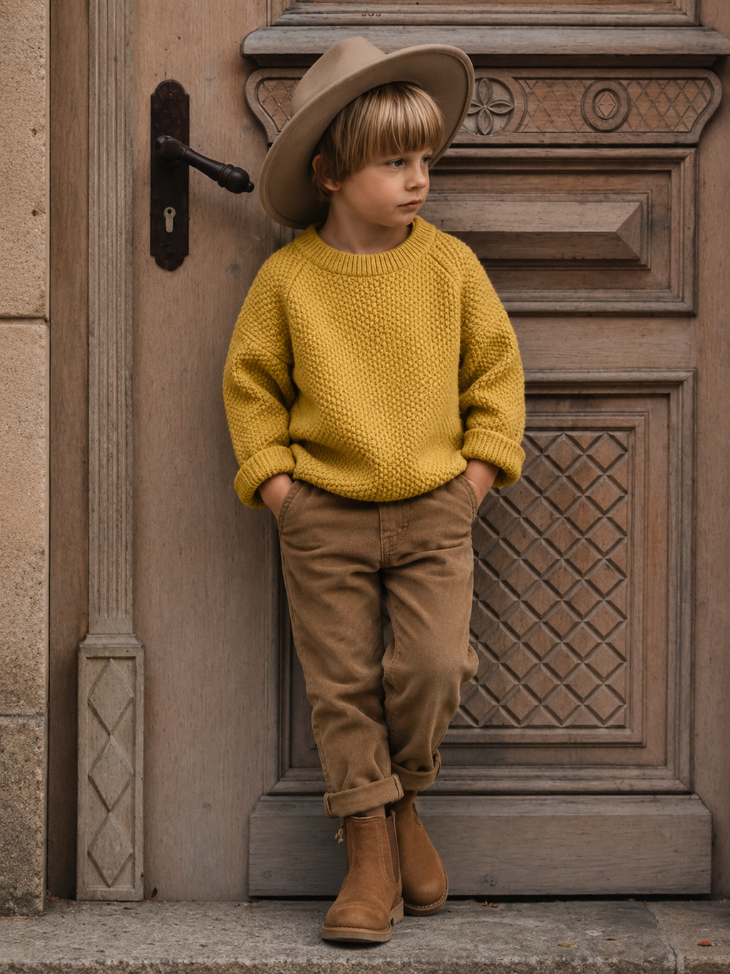 Black boys mustard color sweater