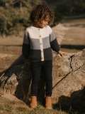 Black boys cable knit sweater button down three color