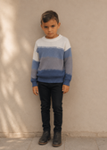 Clothing Boys Round Neck Knit Sweater Base Layer Striped
