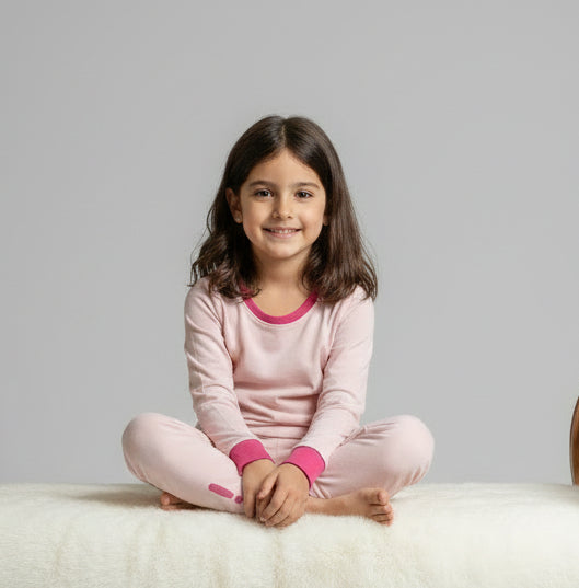 Kids 100% cotton pajamas blush pink