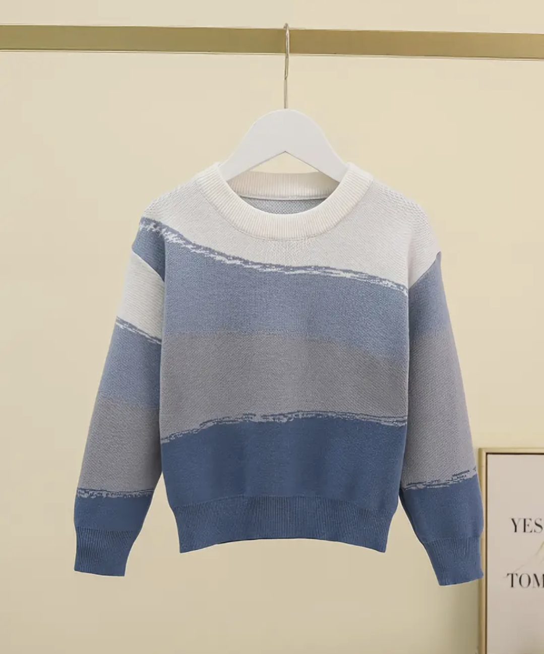 Clothing Boys Round Neck Knit Sweater Base Layer Striped