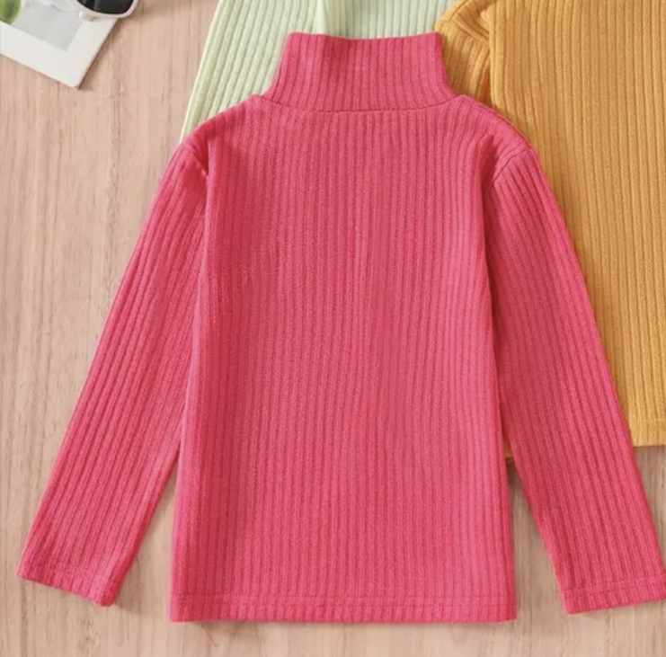 Fuchsia turtleneck for Girls