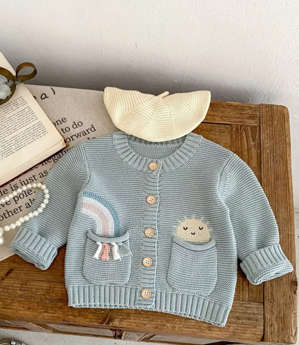 Baby blue rainbow sweater