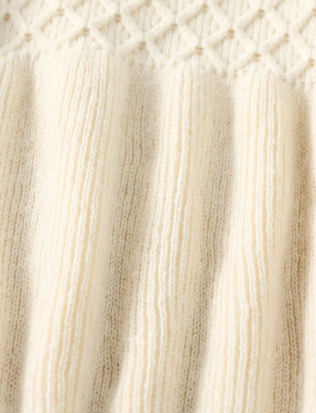Girls White Sweater With Puff Sleeve