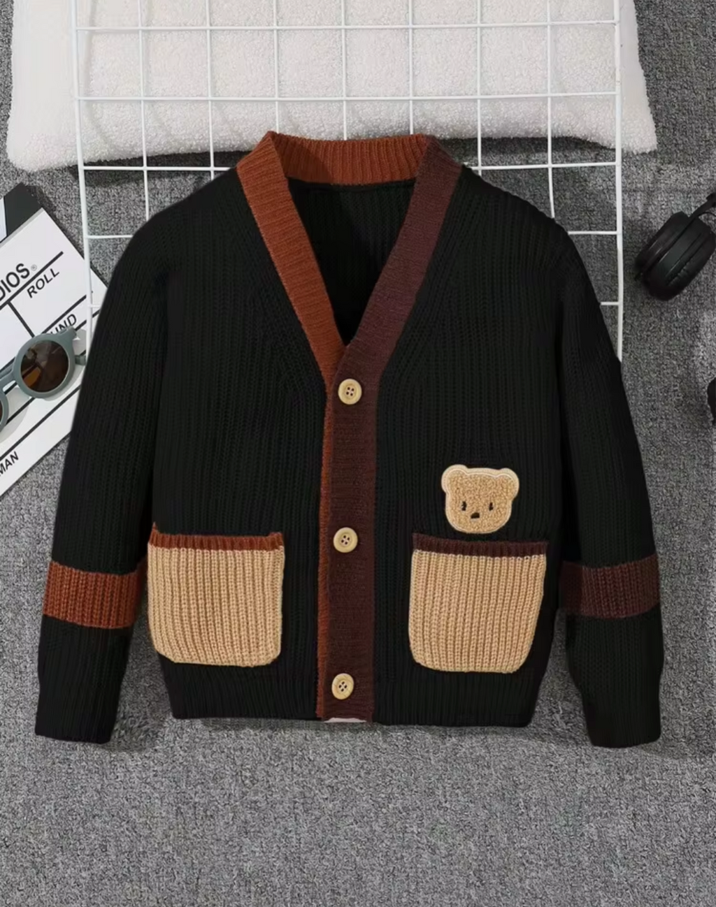 Boys brown cardigan