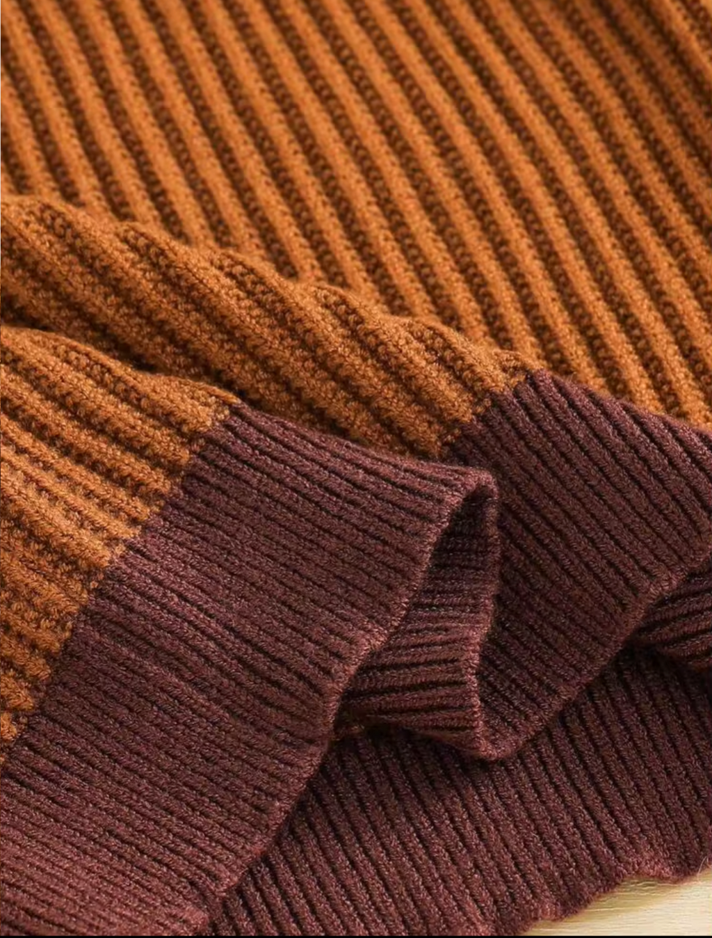 Boys brown long sleeve sweater knitted