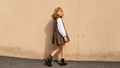 Brown pleated girls dress