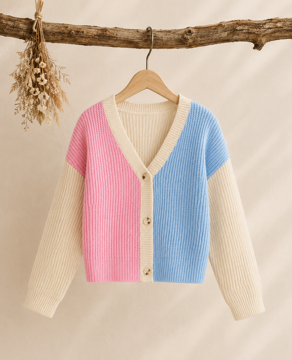 Two Tone Girls Cardigan