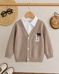 Boys knitted cardigan with B logo